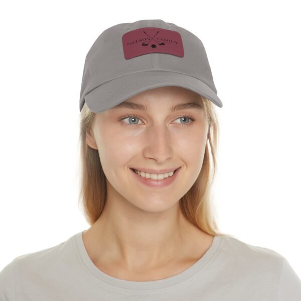MOM Hat with Leather Patch - Custom Golf Design - Image 4