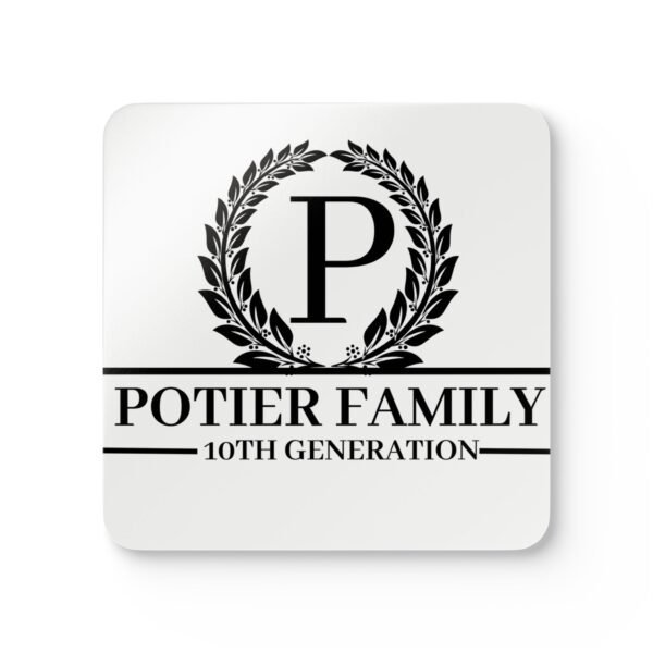 Personalized Corkwood Coaster Set - Custom Family Crest with Initials - Perfect Gift for Home Decor
