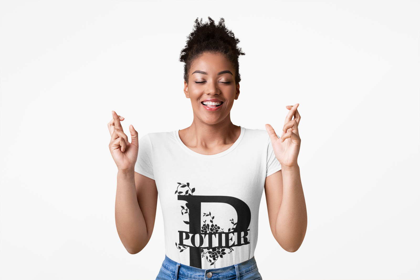 Potter Floral Initial Long Sleeve Tee